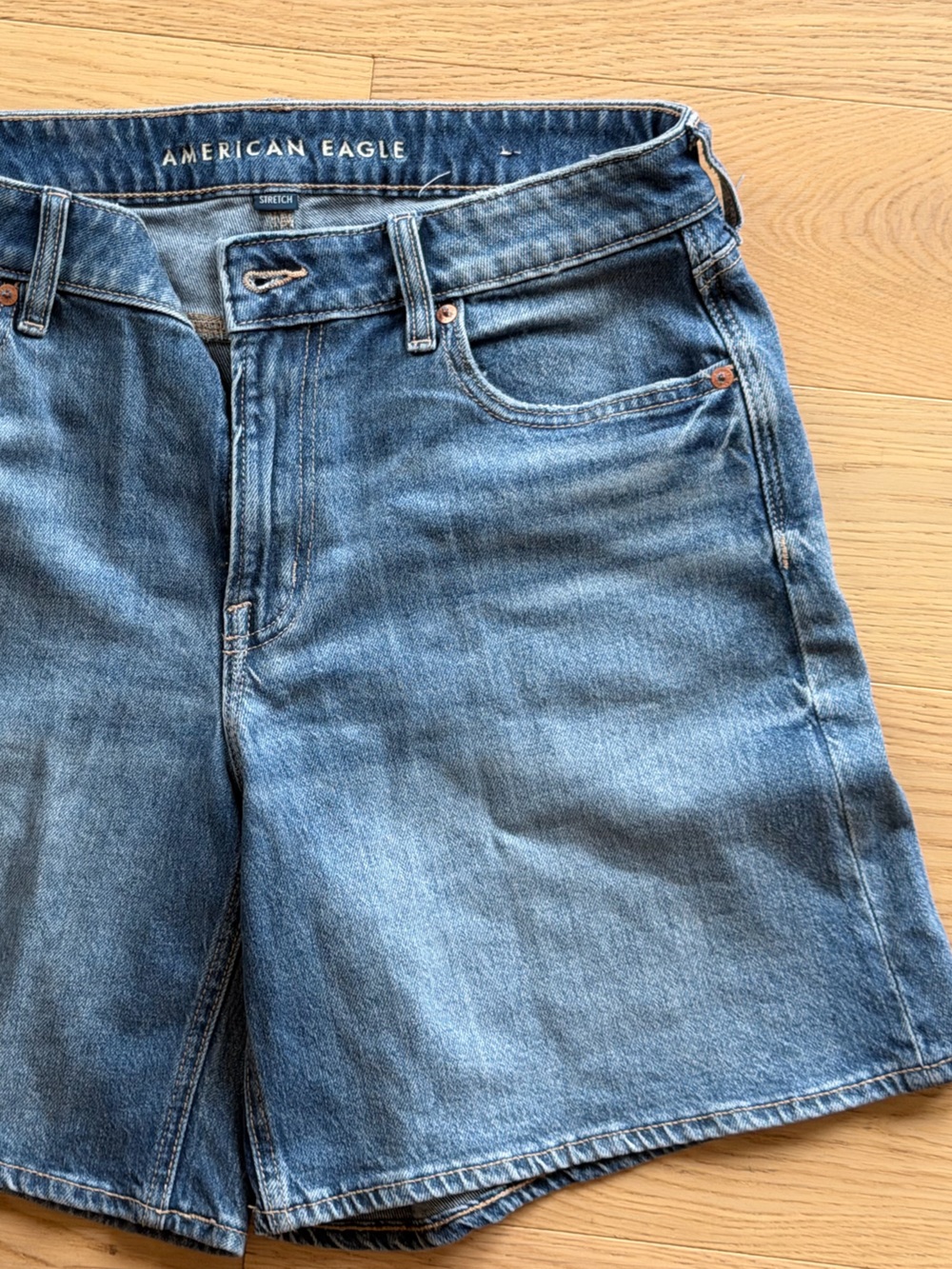 American Eagle Outfitters Blue Women's High-Rise Denim Shorts